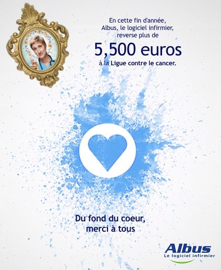 Albus offre 5,500 euros à la Ligue contre le cancer